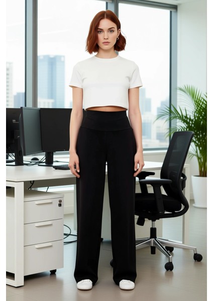 Kadın Geniş Kesim Yüksek Bel Antrasit Pantolon Fonksiyonel Dayanıklı Kaliteli Konforlu Şık fiyatları