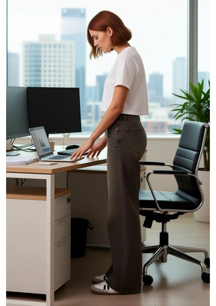 Kadın Düz Wide Leg Denim Pantolon Fonksiyonel Dayanıklı Kaliteli Konforlu Estetik Premium Şık