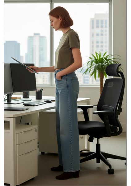 Kadın Vintage Yıkama Geniş Paça Jean Pantolon Fonksiyonel Dayanıklı Kaliteli Konforlu Spor fiyatları