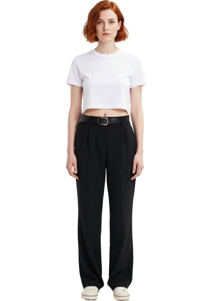 Kadın Comfort Fit Geniş Paça Dokuma Pantolon Fonksiyonel Dayanıklı Kaliteli Konforlu Rahat fırsatları