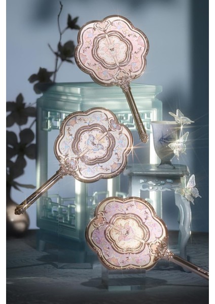 Kelebek Bulut Lotus Pembesi Taşınabilir El Aynası