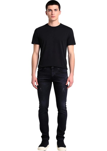 Erkek Esnek Skinny Fit Yırtık Detaylı Jean Fonksiyonel Dayanıklı Kaliteli Konforlu Estetik