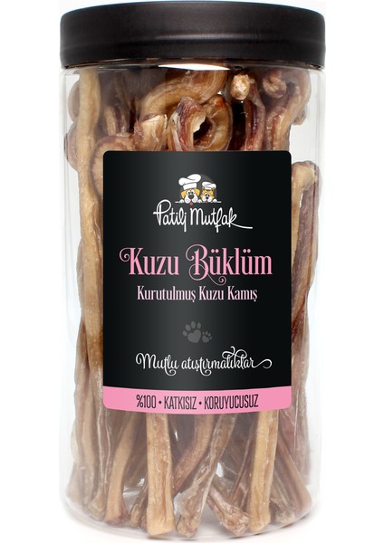 Kuzu Büklüm - Kurutulmuş Kuzu Kamış - %100 Doğal Köpek Ödül Maması (150 G)