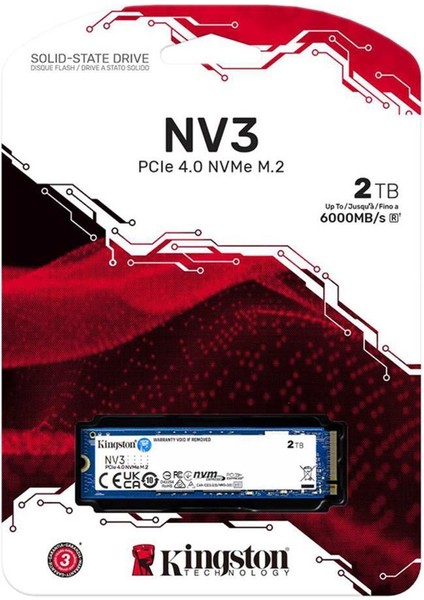 Kingston 2tb Nv3 SNV3S-2000G 6000-5000MB-S Pcı-Express 4.0 M.2 SSD Disk fiyatları