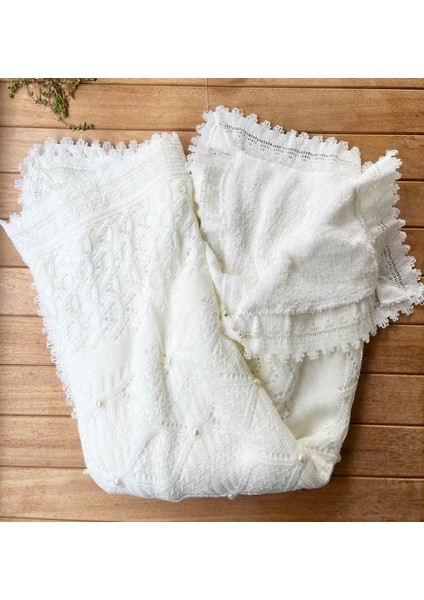 Triko Örgülü Wellsoft Döşemeli Incili 100 x 100 cm Bebek Battaniyesi fırsatları