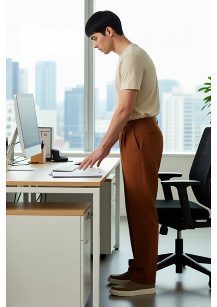 Erkek Casual Baggy Fit Pileli Kumaş Pantolon Fonksiyonel Dayanıklı Kaliteli Konforlu Rahat