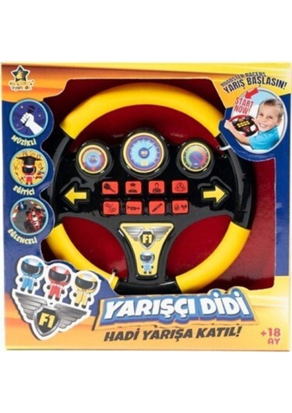 Erdem Direksiyon Türkçe Sesli Müzikli Eğitici Yarışçı Didi Direksiyon Sarı DTSM001