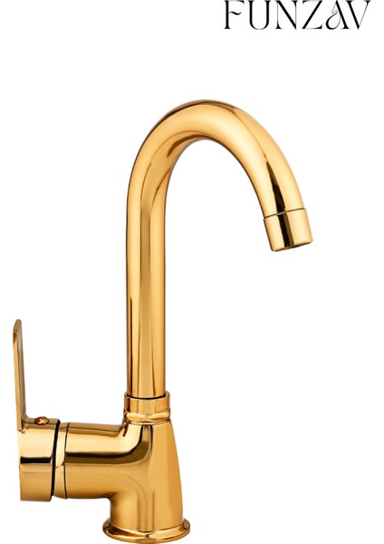 Cygnus Gold Banyo Lavabo Bataryası Modern Şık Dayanıklı Gold Tasarım Lavabo Musluğu