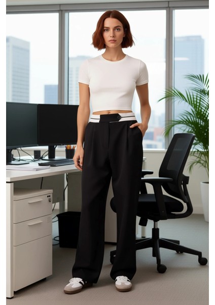 Kadın Wide Leg Kumaş Pantolon Yüksek Bel Detaylı Fonksiyonel Dayanıklı Kaliteli Konforlu Şık fiyatları