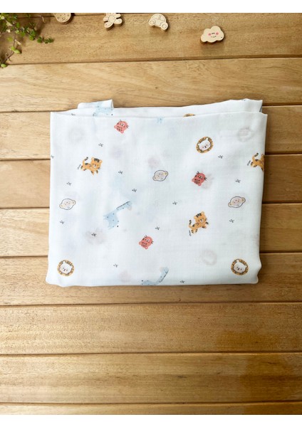 85X90CM Organik Tek Katlı Oekotex Sertifikalı %100 Pamuk Müslin Battaniye Panter Desenli fiyatları