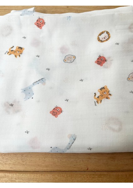 85X90CM Organik Tek Katlı Oekotex Sertifikalı %100 Pamuk Müslin Battaniye Panter Desenli modelleri