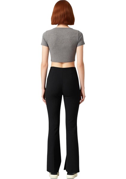 Kadın Flare Kesim Düz Dokuma Pantolon Fonksiyonel Dayanıklı Kaliteli Konforlu Estetik Spor indirimleri