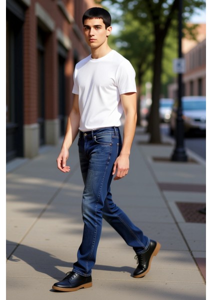 Erkek Açık Dar Paça Fermuarlı Kot Pantolon Fonksiyonel Dayanıklı Kaliteli Konforlu Estetik