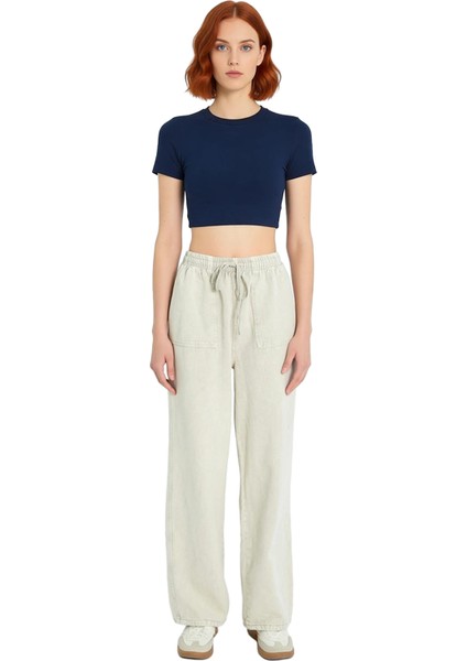 Kadın Gabardin Dokuma Geniş Paça Yüksek Bel Pantolon Fonksiyonel Dayanıklı Kaliteli Modern fırsatları