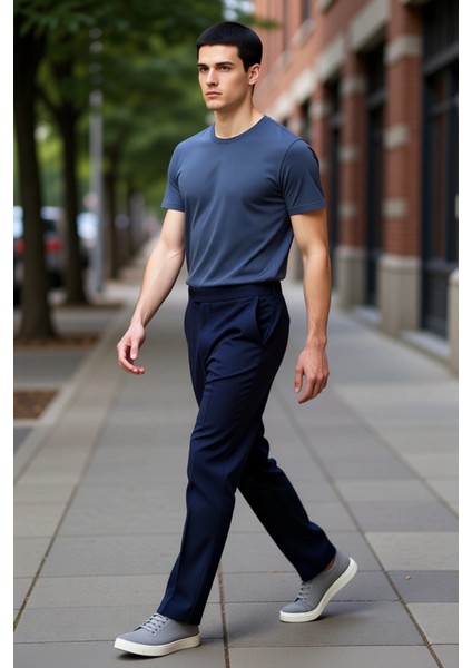 Erkek Düz Kesim Kumaş Pantolon Fonksiyonel Dayanıklı Kaliteli Konforlu Estetik Premium Şık