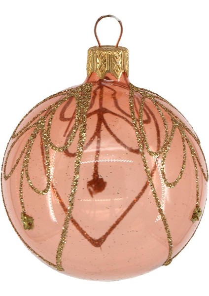 Yılbaşı Topu Pembe Desenli 6cm