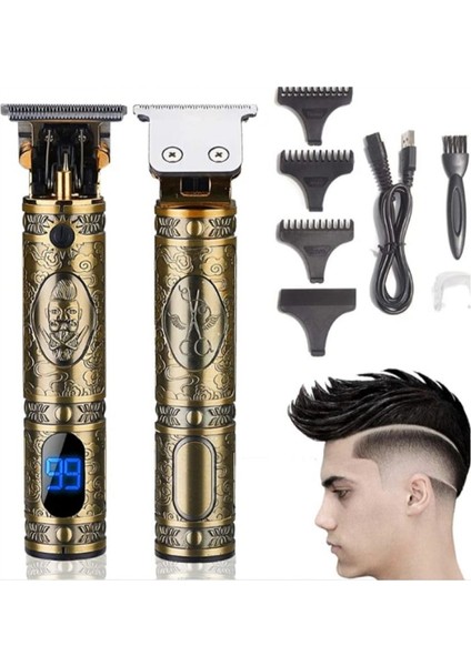 Boruit Pro 2 İN 1 Vintage Traş Makinesi Şarjlı Dijital Göstergeli Aliminyum Gövde fırsatları