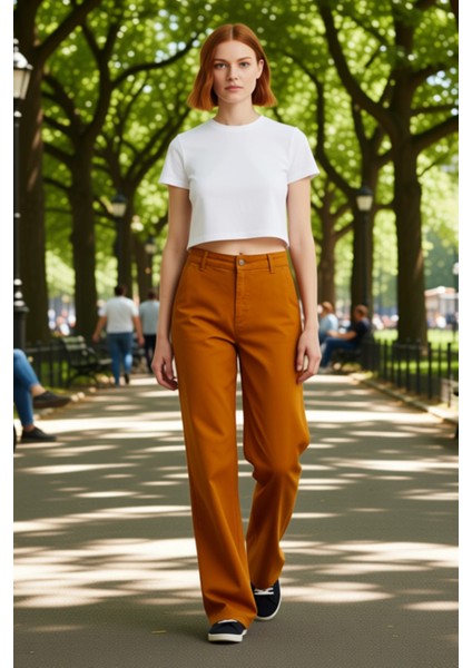 Kadın Cool & Comfort Wide Leg Tencel Jean Pantolon Fonksiyonel Dayanıklı Kaliteli Konforlu fırsatları