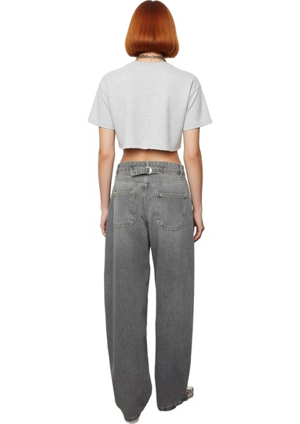 Kadın Yüksek Bel Barrel Kesim Denim Pantolon Fonksiyonel Dayanıklı Kaliteli Konforlu Rahat indirimleri