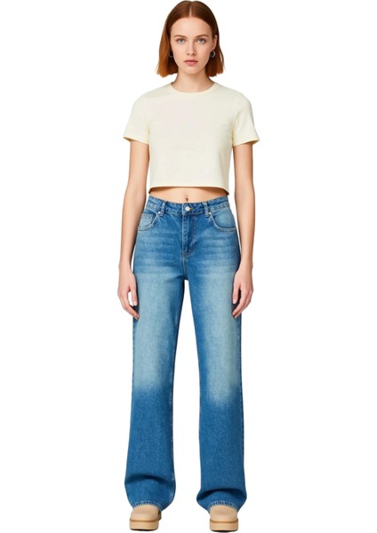 Genç Kız Wide Leg Jean Pantolon Fonksiyonel Dayanıklı Kaliteli Konforlu Estetik Premium Şık fırsatları