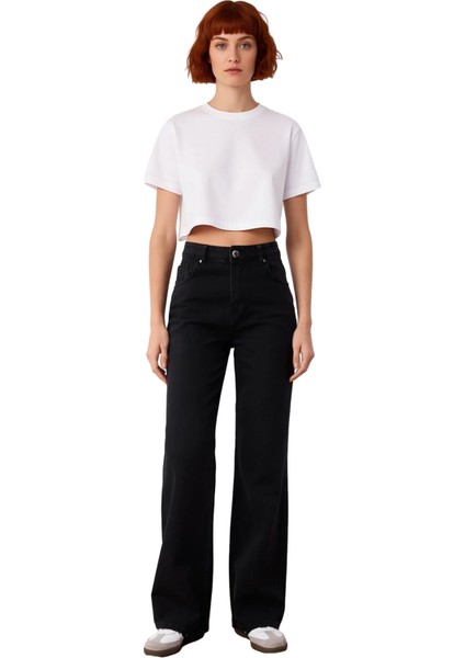 Kadın Bol Paça Denim Pantolon Fonksiyonel Dayanıklı Kaliteli Konforlu Estetik Premium Spor fırsatları