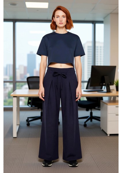 Kadın Geniş Paça Pilili Örme Pantolon Fonksiyonel Dayanıklı Kaliteli Konforlu Estetik Spor fiyatları