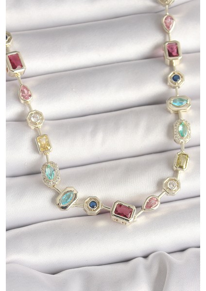 Pirinç Gold Renk Zirkon Taşlı VIP Seri Kadın Kolye - TJ-BKO10005