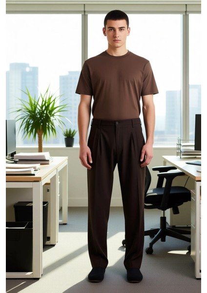 Erkek Casual Baggy Fit Pileli Kumaş Pantolon Fonksiyonel Dayanıklı Kaliteli Konforlu Rahat