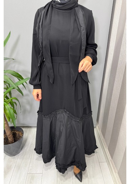 Tafta Elbise Siyah 38826 modelleri