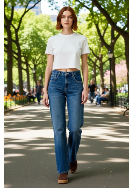 Kadın Wide Leg Yüksek Bel Denim Pantolon Fonksiyonel Dayanıklı Kaliteli Konforlu Estetik Şık modelleri
