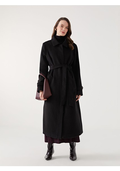 Yeni Sezon Gömlek Yaka Kadın Kaşe Kaban