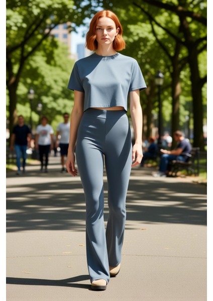 Kadın Yüksek Bel Esnek Ispanyol Paça Fitilli Örme Pantolon Fonksiyonel Dayanıklı Kaliteli Şık fiyatları