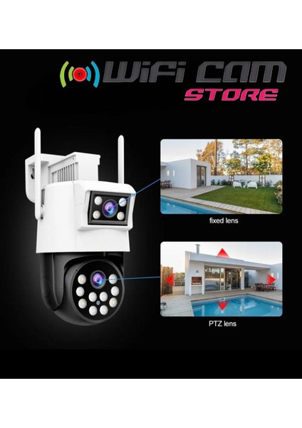 X102 Çift Kameralı Wifi Ptz Güvenlik Kamerası Hieasy App modelleri