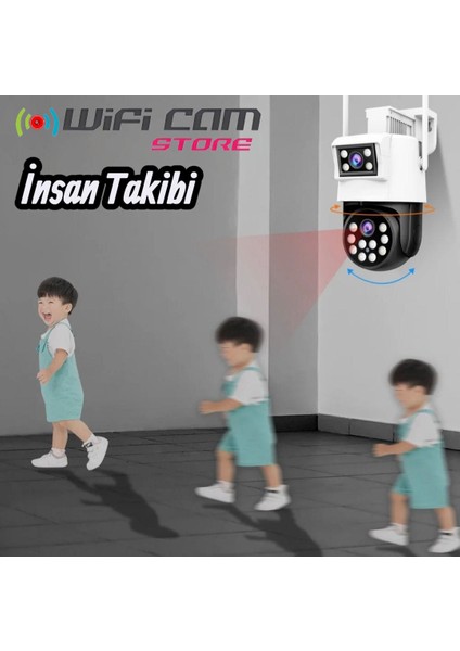 X102 Çift Kameralı Wifi Ptz Güvenlik Kamerası Hieasy App fırsatları
