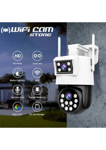 X102 Çift Kameralı Wifi Ptz Güvenlik Kamerası Hieasy App indirimleri