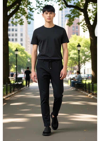 Erkek Dar Paça Yüksek Bel Dokuma Pantolon Fonksiyonel Dayanıklı Kaliteli Konforlu Estetik Şık modelleri