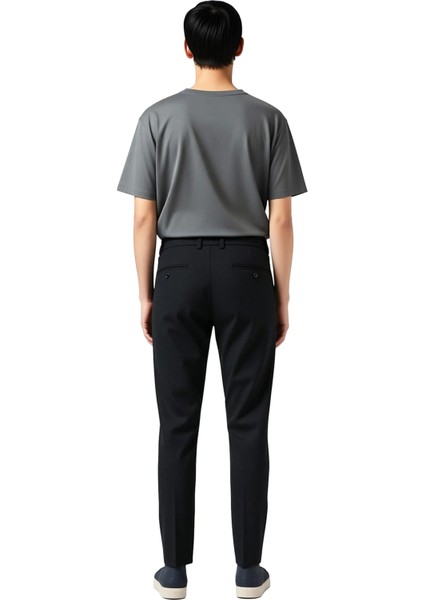 Erkek Dar Paça Yüksek Bel Dokuma Pantolon Fonksiyonel Dayanıklı Kaliteli Konforlu Estetik Şık indirimleri