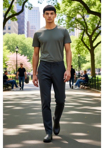 Erkek Koyu Kahve Düz Dokulu Regular Fit Pantolon Fonksiyonel Dayanıklı Kaliteli Konforlu Şık fiyatları