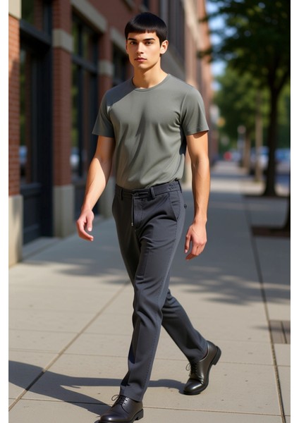 Erkek Koyu Kahve Düz Dokulu Regular Fit Pantolon Fonksiyonel Dayanıklı Kaliteli Konforlu Şık modelleri
