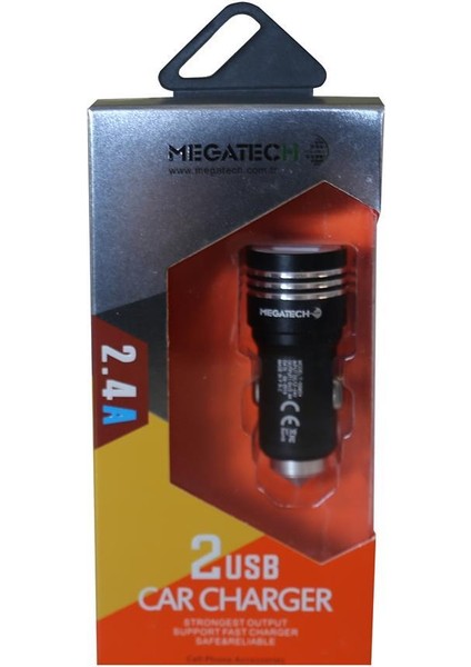 T05-M24 Renkli 2.4A 2usb Çelik Araç Şarj Aleti