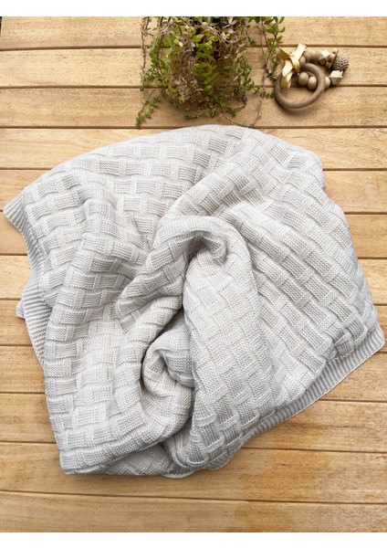 Triko Düğüm Örgülü Wellsoft Döşemeli 80 x 100CM Bebek Battaniyesi indirimleri