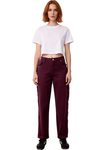 Kadın Dikiş Detaylı Regular Boy Jean Pantolon Fonksiyonel Dayanıklı Kaliteli Konforlu Spor fırsatları