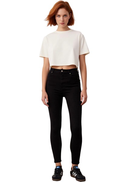 Kadın Yüksek Bel Skinny Jean Pantolon Fonksiyonel Dayanıklı Kaliteli Konforlu Estetik Spor fırsatları