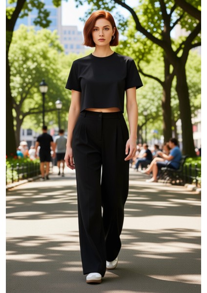 Kadın Haki Yüksek Bel Geniş Paça Pantolon Fonksiyonel Dayanıklı Kaliteli Konforlu Estetik Şık modelleri