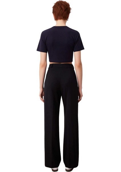 Kadın Haki Yüksek Bel Geniş Paça Pantolon Fonksiyonel Dayanıklı Kaliteli Konforlu Estetik Şık indirimleri