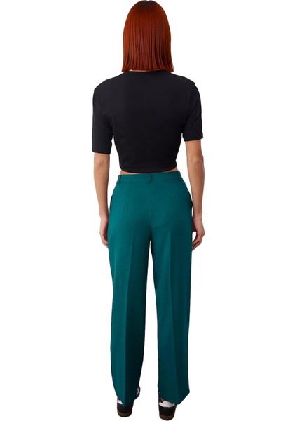 Kadın Straight Fit Dokuma Kumaş Pantolon Fonksiyonel Dayanıklı Kaliteli Konforlu Estetik Şık indirimleri