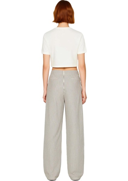 Kadın Çok Renkli Çizgili Geniş Paça Pantolon Fonksiyonel Dayanıklı Kaliteli Konforlu Rahat indirimleri