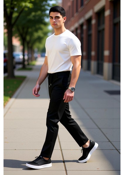 Kadın Için Açık Slim Fit Kumaş Dokuma Pantolon Beli Bağlama Detaylı Fonksiyonel Dayanıklı Şık