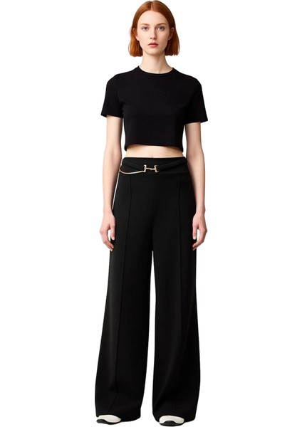 Kadın Toka Detaylı Wideleg Örme Pantolon Fonksiyonel Dayanıklı Kaliteli Konforlu Estetik Şık fırsatları