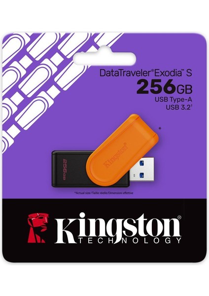 Kingston DTXS-256GB 256GB Portable USB 3.2 Gen1 Datatraveler Exodias (Black-Orange) Flash Bellek fiyatları